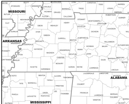 TENNESSEE MAP COUNTY OUTLINE download to your computer